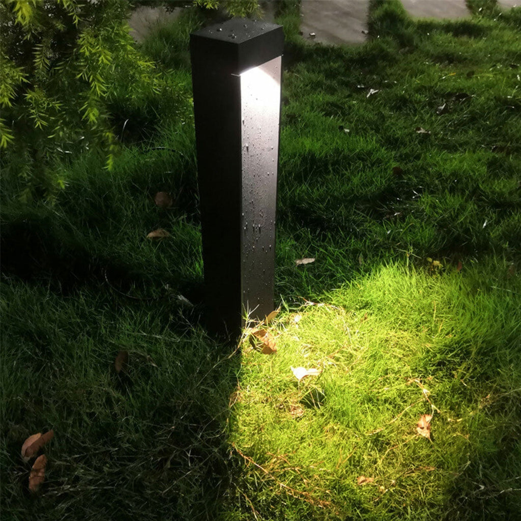 Square Aluminum LED Outdoor Garden Path Lamp - Durable Lighting for Your Lawn