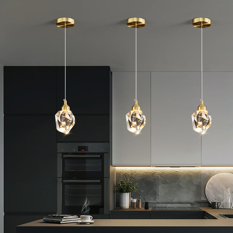 Modern Luxury Crystal Iron LED Pendant Light for Living Room