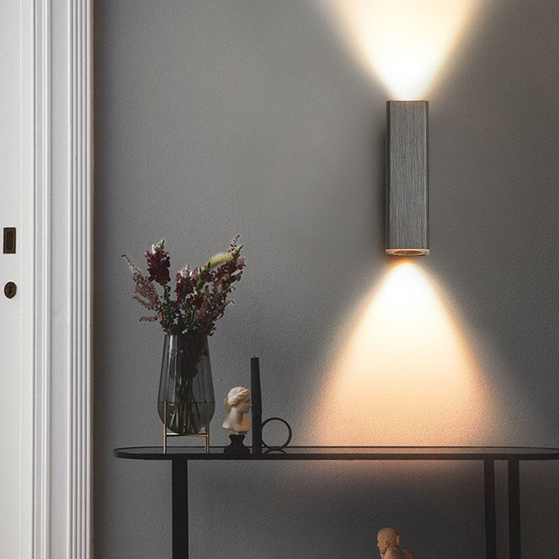 Nordic Minimalist Brushed Aluminum LED Wall Sconce - Rectangular Design, Modern Lighting, Durable Fixture, Energy-Efficient, Home Decor Accent
