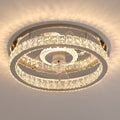 Modern Luxury Crystal Stainless Steel LED Ceiling Fan Light