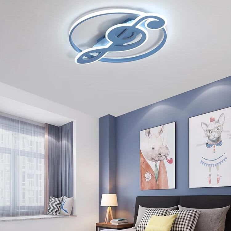 Nordic Creative Music Notes Design LED Flush Mount Ceiling Light, Modern Ceiling Lighting, Decorative LED Light Fixture, Unique Music Themed Home Decor, Stylish Flush Mount Lights for Living Room, Bedroom and Dining Room, Energy Efficient Ceiling Light, C