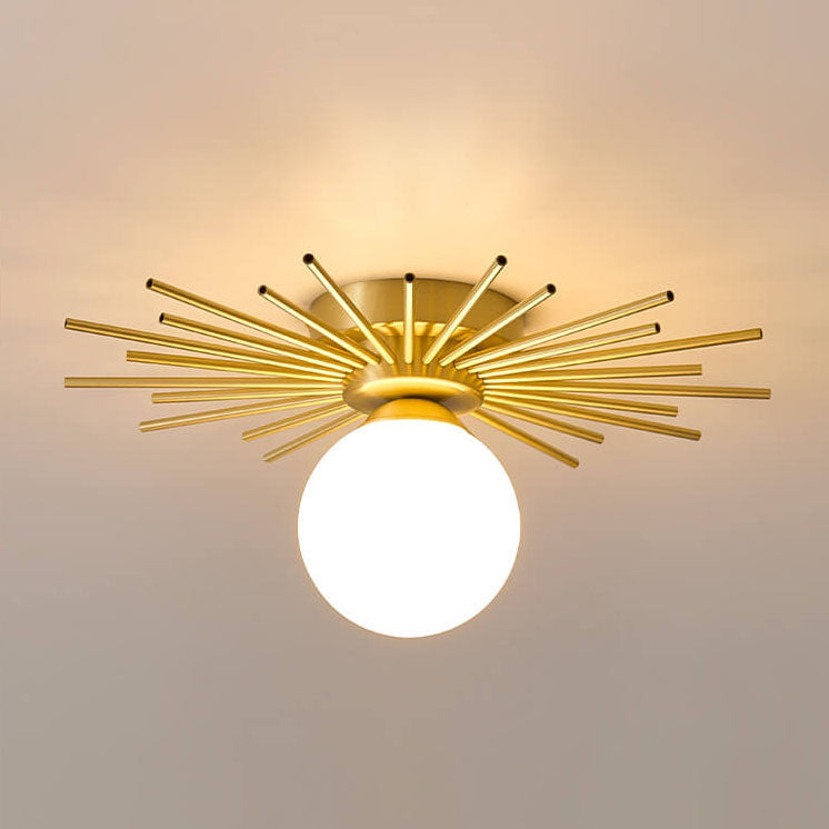 Glass Ball Semi-Flush Mount Light Fixture for Modern Home Decor