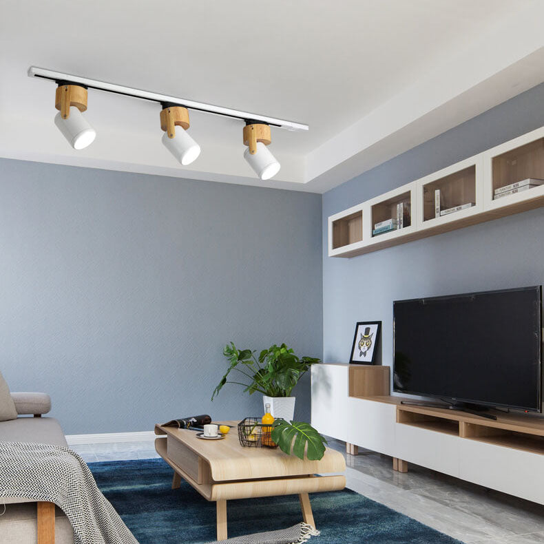 Modern Minimalist LED Track Light - 3-Light Flush Mount Ceiling Fixture for Living Room & Bedroom