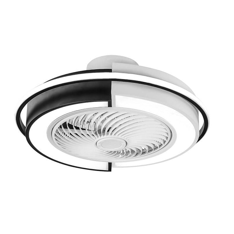 Modern Round LED Semi-Flush Mount Ceiling Fan Light