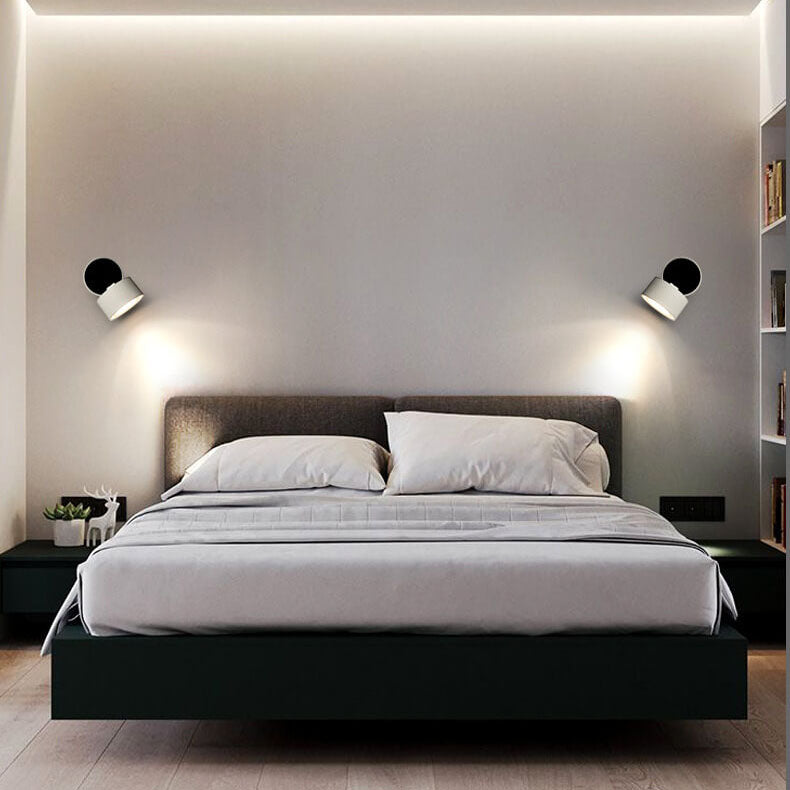 Modern Minimalist Round Aluminium Rotatable Folding LED Wall Sconce for Living Room & Bedroom