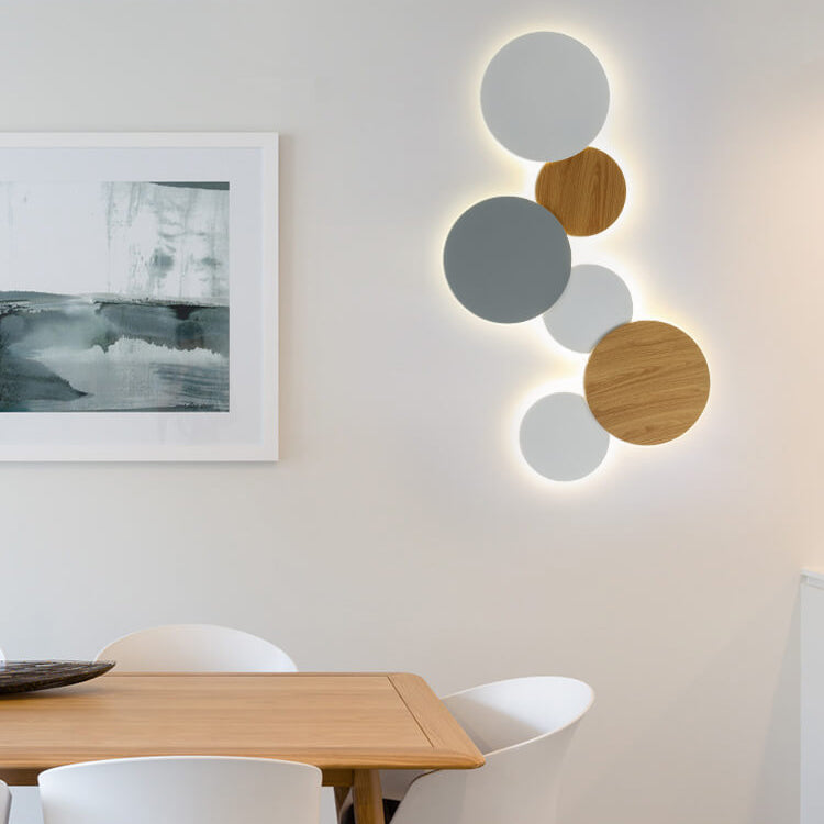 Modern Minimalist Round Eclipse Iron LED Wall Sconce Lamp for Living Room Lighting