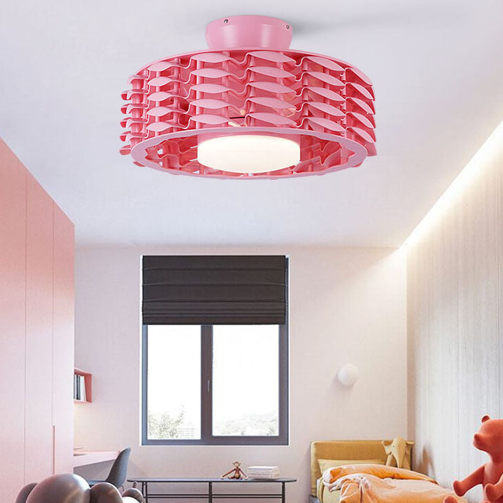 Modern Minimalist Cylinder LED Downrod Ceiling Fan Light