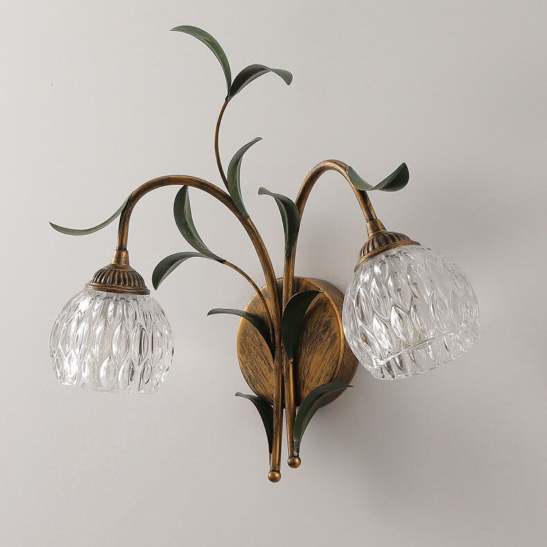 Modern Minimalist Glass Flower Wall Sconce - 1/2-Light Lamp for Living Room, Bedroom, and Hallway Decor