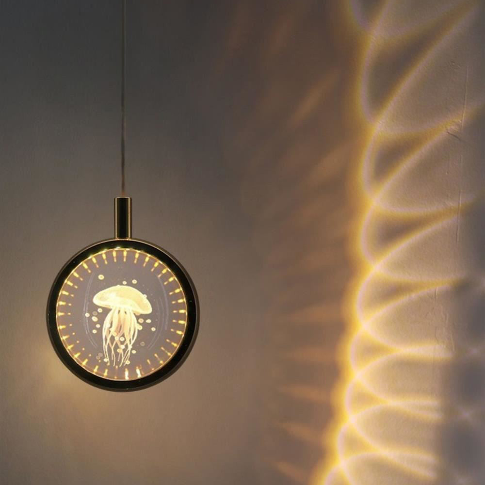 Modern Minimalist Aluminum Crystal LED Pendant Light for Bedroom