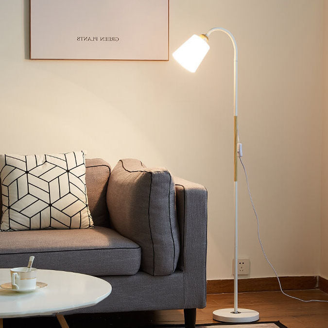 Modern Minimalist Iron Floor Lamp - 1-Light Standing Design, Adjustable Height, Industrial Home Lighting