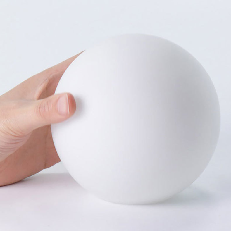 Contemporary Scandinavian Orb Glass Table Lamp - Wood Base 1-Light for Bedroom