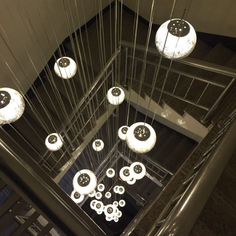 Modern Luxury LED Loft Chandelier with Crystal Orb Shade