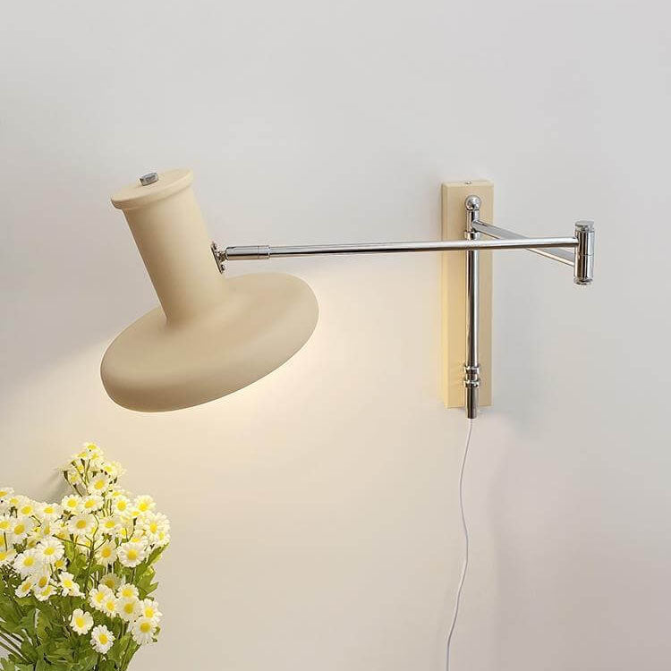 Nordic Minimalist Beige Swing Arm Wall Sconce Lamp - Modern Lighting Design for Home Décor