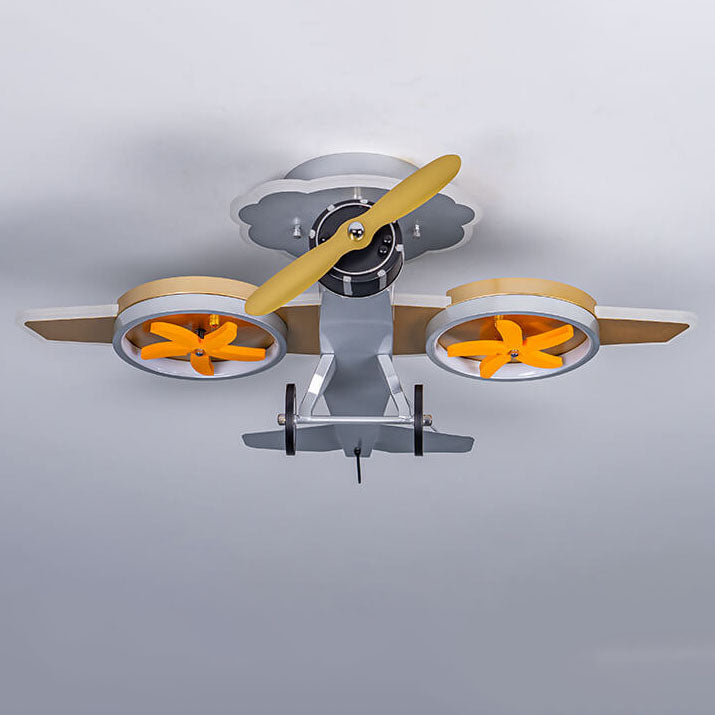 Creative Cartoon Airplane LED Ceiling Light for Kids Room, Semi-Flush Mount Acrylic Fixture, Unique Nursery Decor