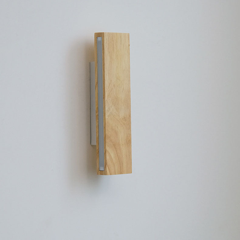 Nordic Modern Rectangular Wood Acrylic LED Wall Sconce Lamp