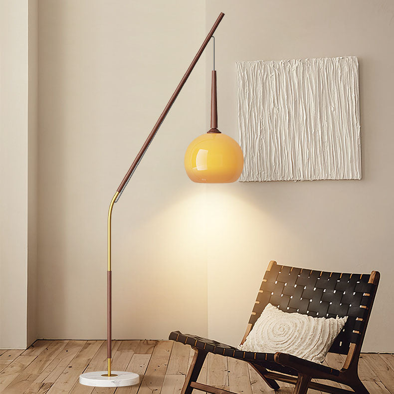 Vintage Orb Iron Glass Floor Lamp for Bedroom - Traditional 1-Light Design