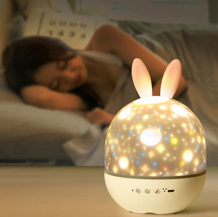 Contemporary Round Rabbit Deer ABS LED Table Lamp for Kids Bedroom Nightlight, Cute Animal Design for Nursery, Eco-Friendly Lighting, Adjustable Brightness, Perfect Birthday Gift for Children