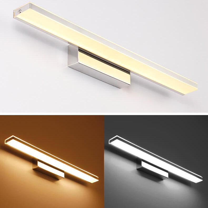 Modern Minimalist Stainless Steel LED Vanity Light - Anti-Fog Wall Sconce for Bathroom & Living Room