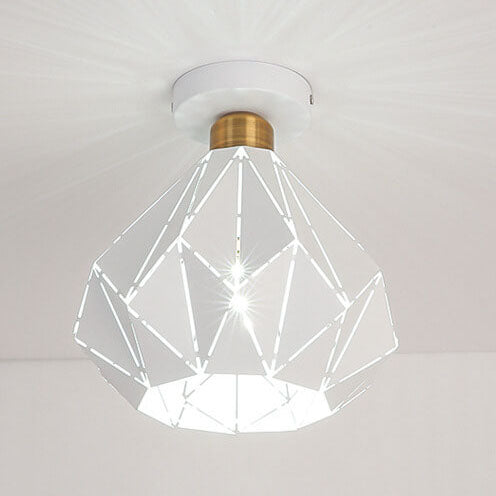 Modern Macaron 1-Light Diamond Dome Semi-Flush Mount Ceiling Light