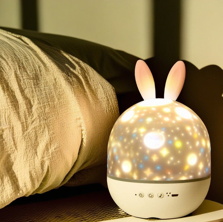 Contemporary Round Rabbit Deer ABS LED Table Lamp for Kids Bedroom Nightlight, Cute Animal Design for Nursery, Eco-Friendly Lighting, Adjustable Brightness, Perfect Birthday Gift for Children