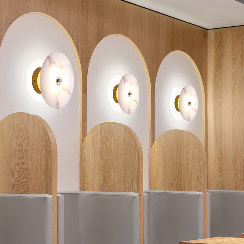 Contemporary Luxury Marble Iron LED Wall Sconce for Living Room & Bedroom