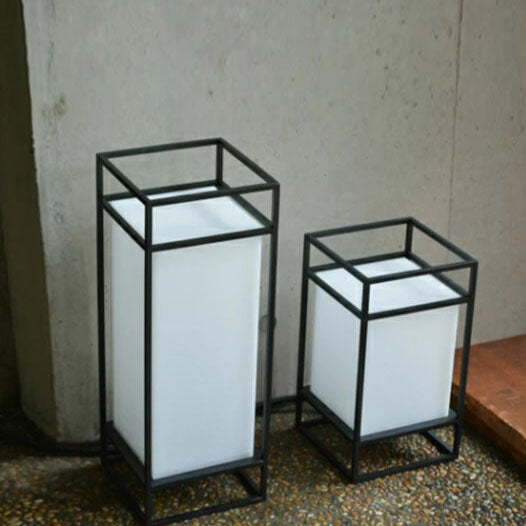 Japanese Tatami Rectangular Iron Floor Lamp - 1-Light Design for Elegant Home Decor