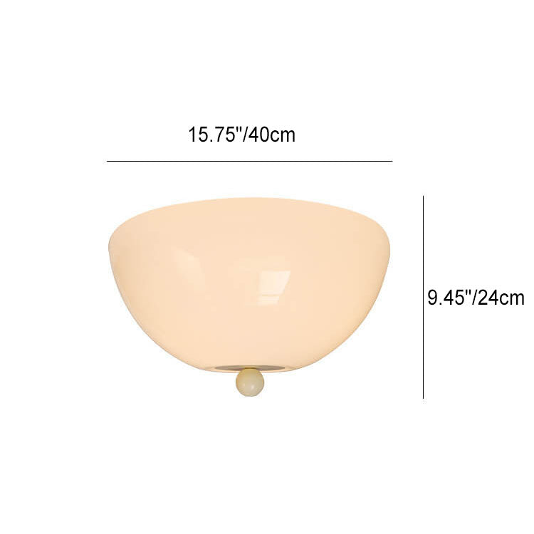 Nordic Minimalist 4-Light Iron Round Glass Shade Flush Mount Ceiling Light