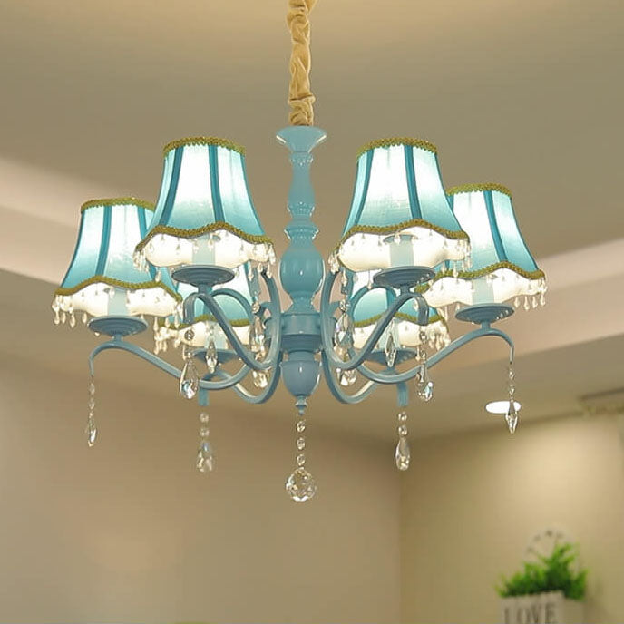 Modern Crystal Cone Iron Chandelier - 5/6/8 Light Fixture for Stylish Home Decor