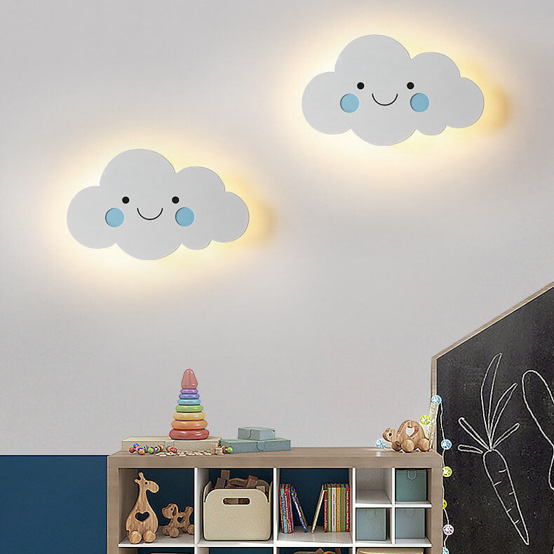 Nordic Creative Clouds Iron Emoji LED Kids Wall Sconce Lamp | Decorative Lighting for Children's Room | Playful Cloud Design | Bright LED Wall Light | Modern Nursery Decor | Fun Bedroom Wall Fixture | Cute Night Light for Kids | Unique Gift for Children |