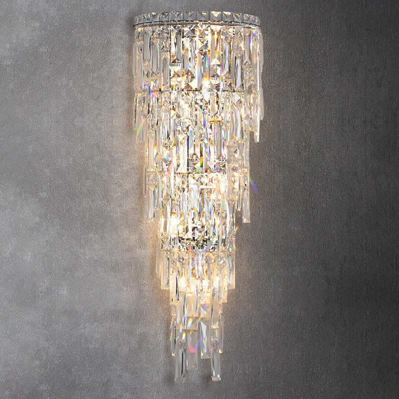 Contemporary Luxury Crystal Tassel Wall Sconce - 1-Light for Living Room
