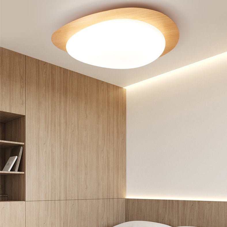 Contemporary Scandinavian Pebble Shape LED Flush Mount Ceiling Light for Bedroom
