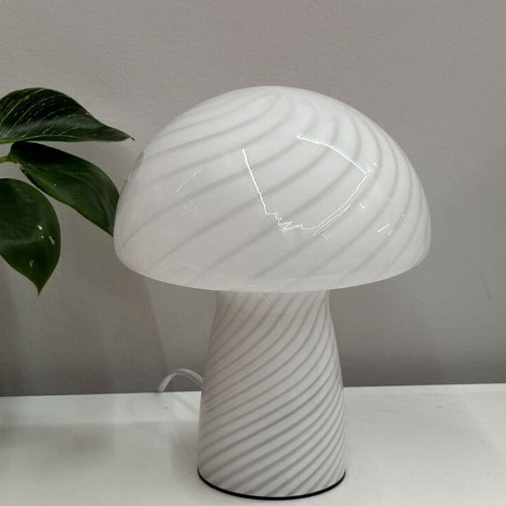 Modern Minimalist Mushroom Glass Table Lamp - 1-Light Design, Contemporary Home Lighting, Stylish Desk Lamp, Elegant Decor, Ambient Lighting.