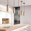 Wabi-Sabi Solid Wood & Stone Island Light Chandelier - 1/2/3-Light Rustic Fixture