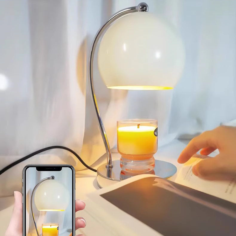 Contemporary Scandinavian Round Ball 1-Light Melting Wax Table Lamp - Stainless Steel for Bedroom