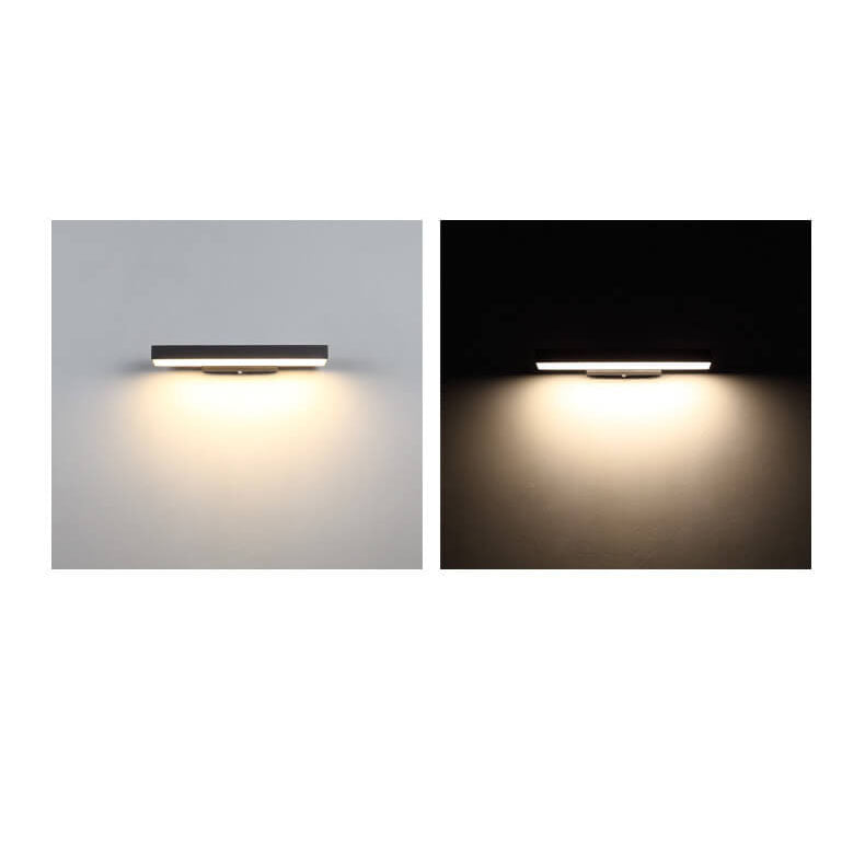 Modern Minimalist LED Outdoor Wall Sconce - Waterproof Rectangular Sensor Light