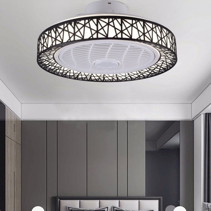 Modern Luxury Round Lace Ceiling Fan Light - LED Flush Mount Fixture
