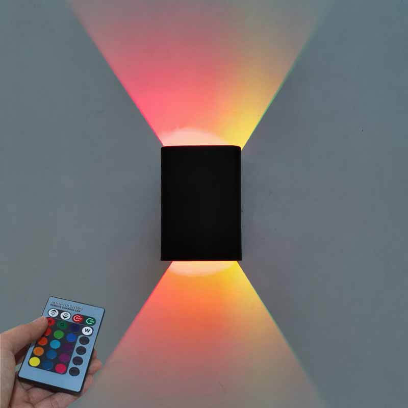 Modern Square Aluminum LED RGB Wall Sconce Lamp with Adjustable Colors and Brightness