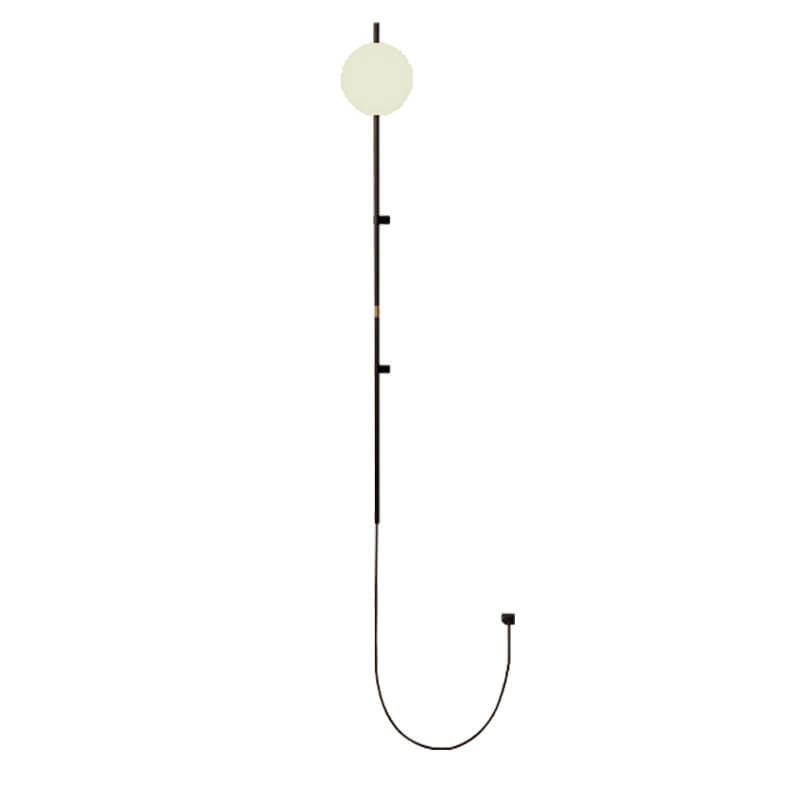 Minimalist Long Pole Glass Globe Wall Sconce Lamp – Modern Lighting Fixture for Home Decor