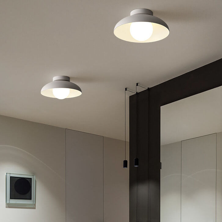 Contemporary Nordic Wabi-Sabi Iron Glass Semi-Flush Mount Light