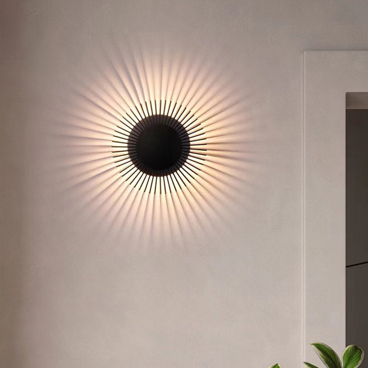 Modern Minimalist Aluminum Round Sun Flower LED Wall Sconce for Living Room