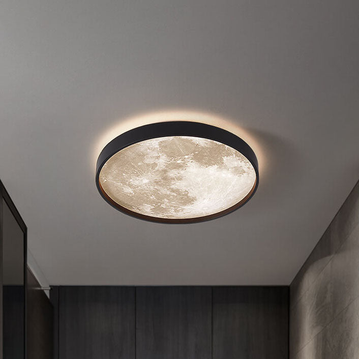 Modern Minimalist Moon LED Flush Mount Ceiling Light for Living Room