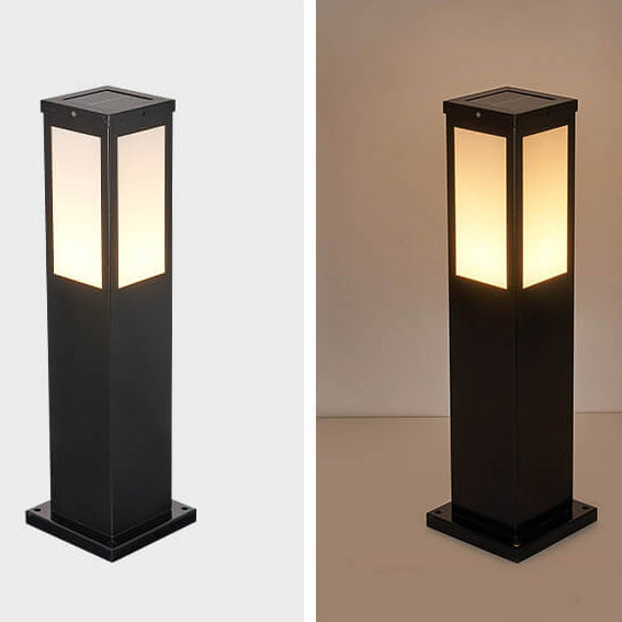 Modern Solar Lawn Square Column Lamp - Waterproof Outdoor Path Light