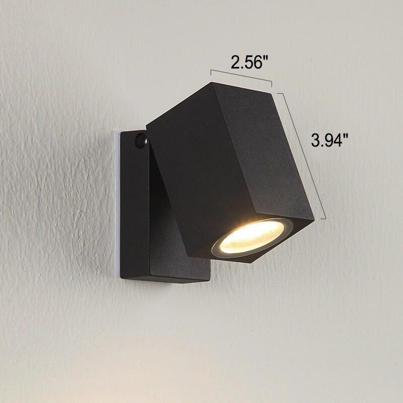 Modern Waterproof Square LED Garden Spotlight - Adjustable Angle Wall Sconce Lamp