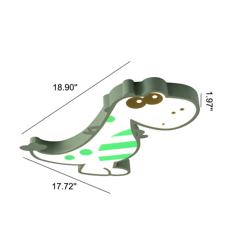 Cartoon Dinosaur LED Ceiling Light - Creative Flush Mount Fixture for Kids' Room Decor