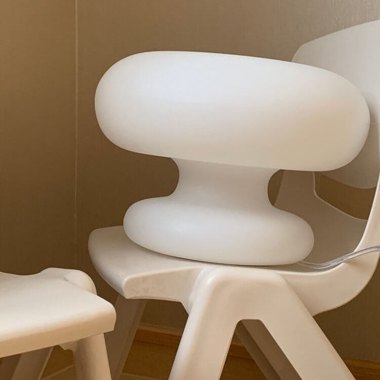 Danish Milk White Mushroom 1-Light Table Lamp - Modern Minimalist Lighting, Contemporary Home Decor, Elegant Nightstand Lamp, Stylish Interior Design, Soft Ambient Light Fixture, Scandi Inspired Lighting, Unique Home Accent, Designer Lamp for Living Room,