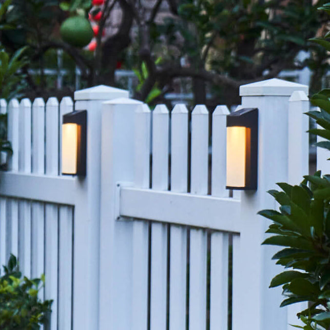 Solar Square Frosted Glass LED Wall Sconce - Waterproof Outdoor Lighting