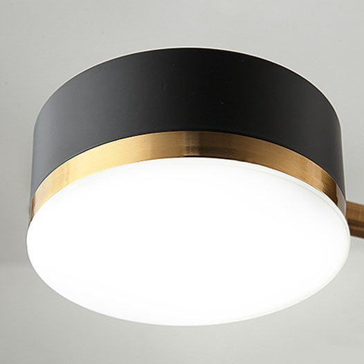 Scandinavian Iron Acrylic Round LED Semi-Flush Mount Ceiling Light for Living Room