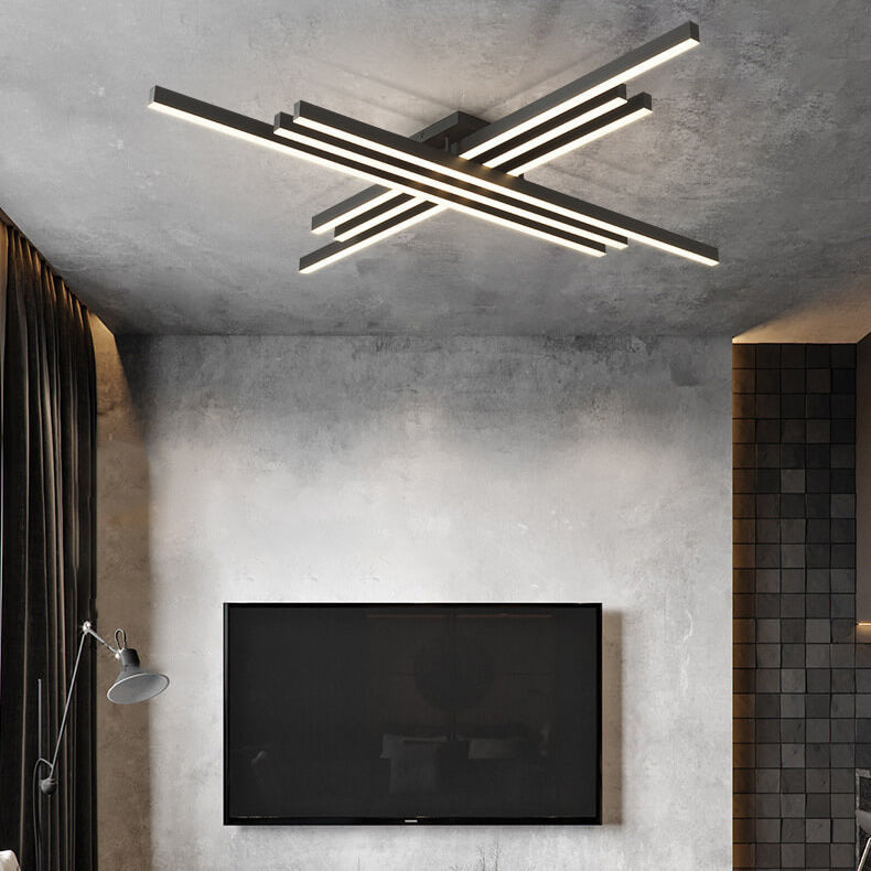 Industrial Aluminum Geometric LED Flush Mount Light
