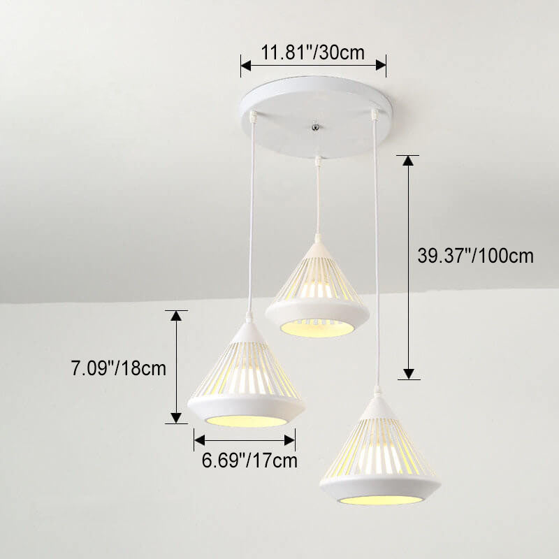 Modern Minimalist Iron Hollow Diamond 1/3-Light Island Chandelier