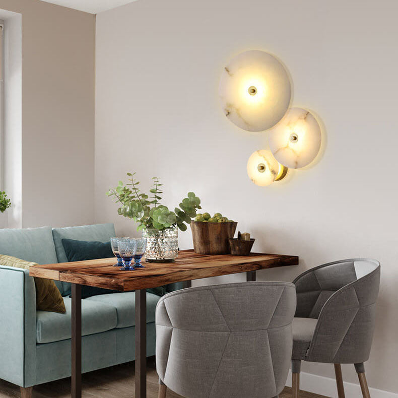 Contemporary Luxury Marble Iron LED Wall Sconce for Living Room & Bedroom
